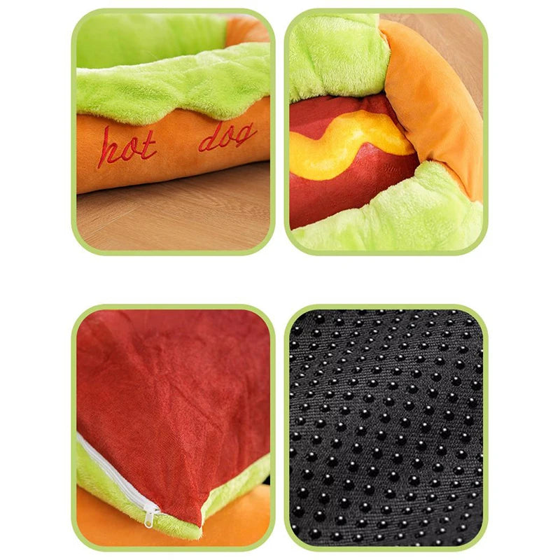 Hot Dog Shaped Pet Bed Four Seasons Usable Dog Mat Cute Puppy Sleeping Nest Soft Cat Bed Warm Comfortable Household Product