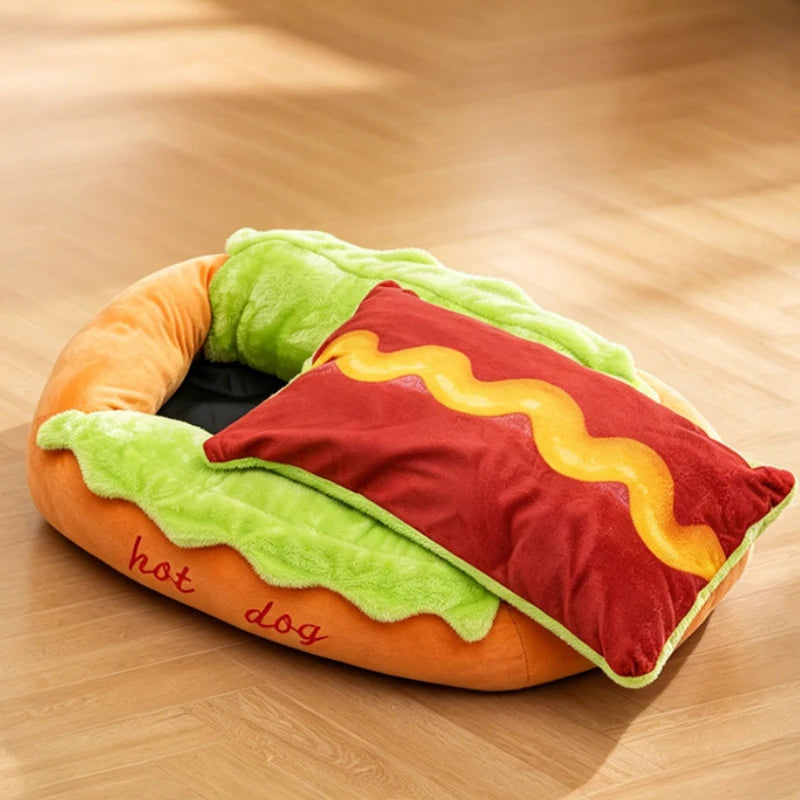 Hot Dog Shaped Pet Bed Four Seasons Usable Dog Mat Cute Puppy Sleeping Nest Soft Cat Bed Warm Comfortable Household Product
