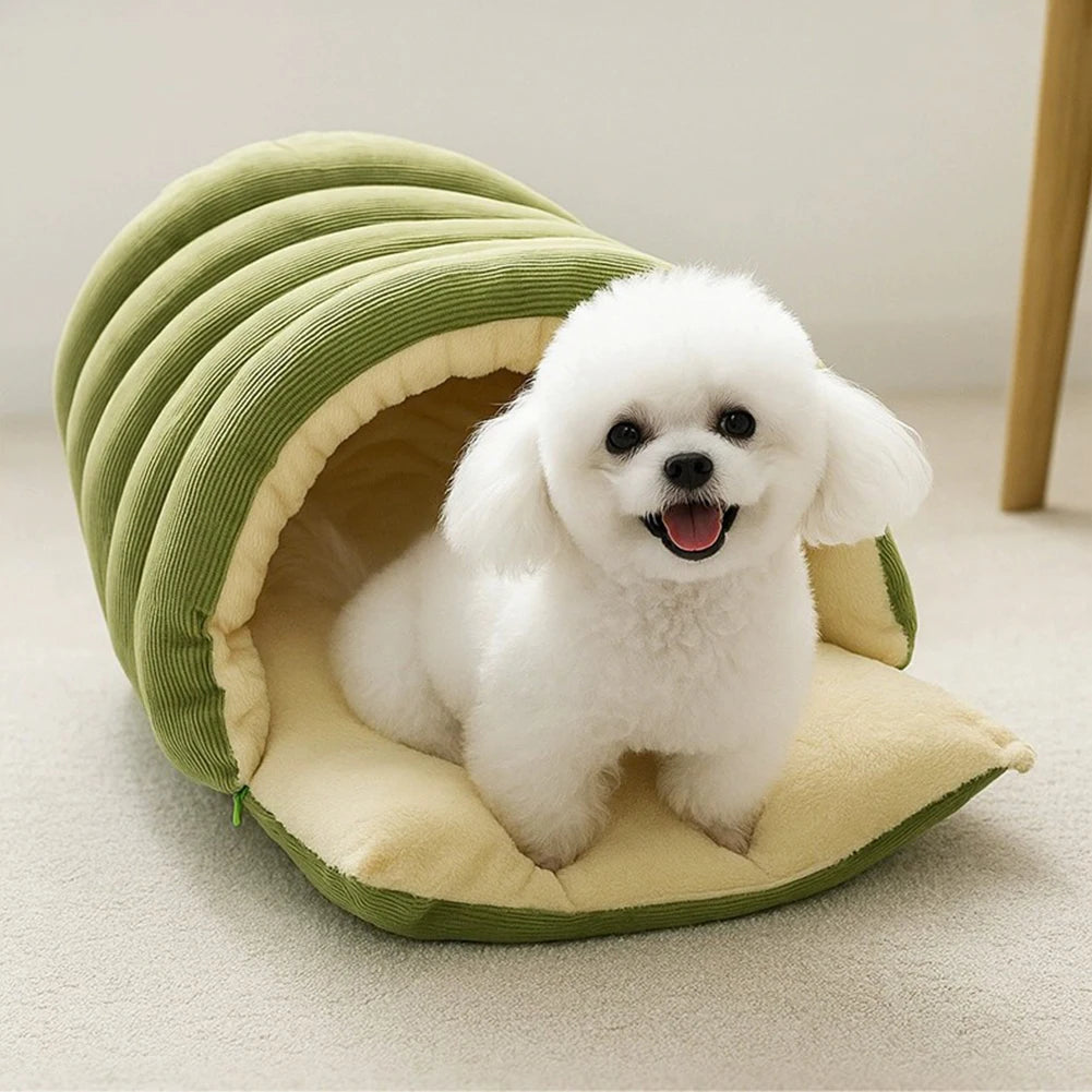 Removable Pet Bed,Pet Dog Cave Bed,Plush Thickening Fleece Warm Soft Beds For Puppy Cats Tent Sleeping Mats For Small Medium Pet