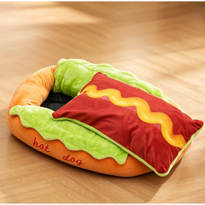 Hot Dog Shaped Pet Bed Four Seasons Usable Dog Mat Cute Puppy Sleeping Nest Soft Cat Bed Warm Comfortable Household Product