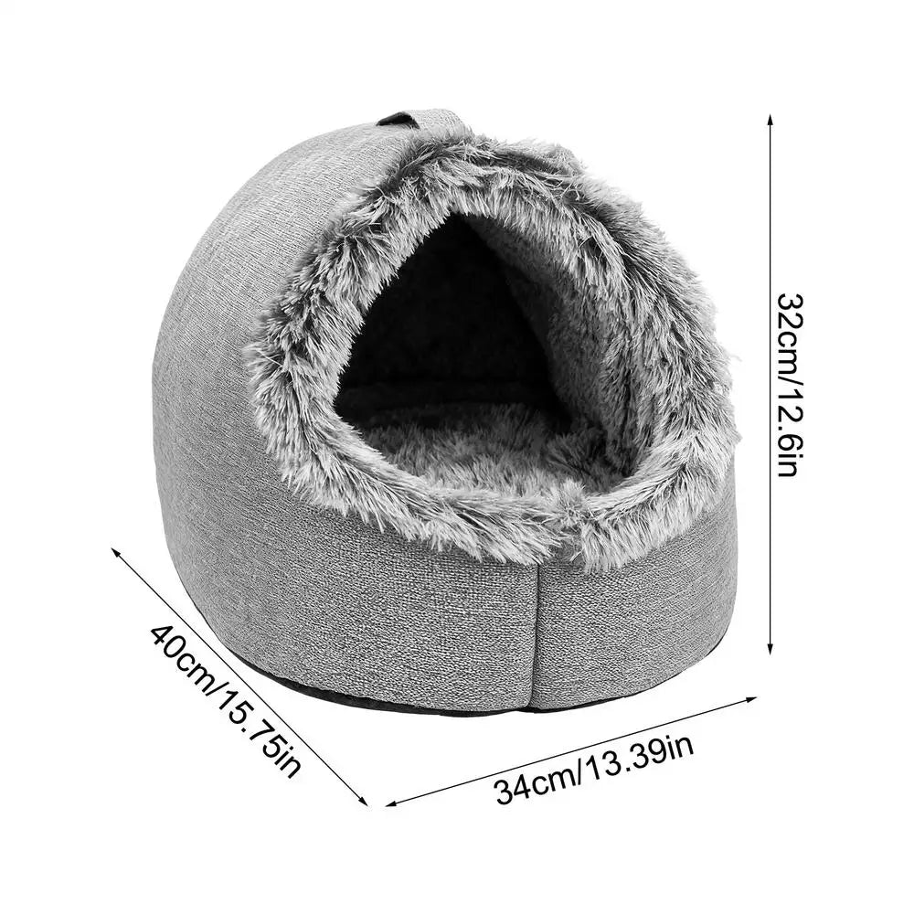 Pet House for Small Dog Cat Bed House Portable Enclosed Plush Pet Kitten Nest Winter Warm Soft Pet Cave Kennel Deep Sleep Sofa