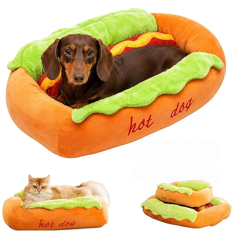 Hot Dog Shaped Pet Bed Four Seasons Usable Dog Mat Cute Puppy Sleeping Nest Soft Cat Bed Warm Comfortable Household Product