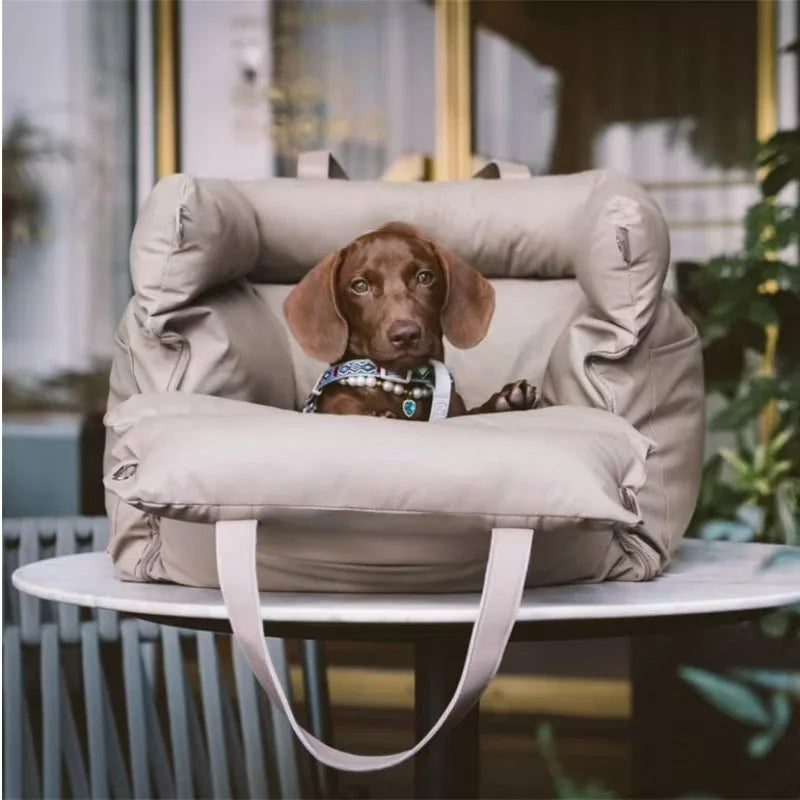 Car Pet Bed, Washable PU Leather Dog Mat, Portable Waterproof Bite-Resistant Small Dog Bed, Non-Slip Pet Car Supplies for Cats