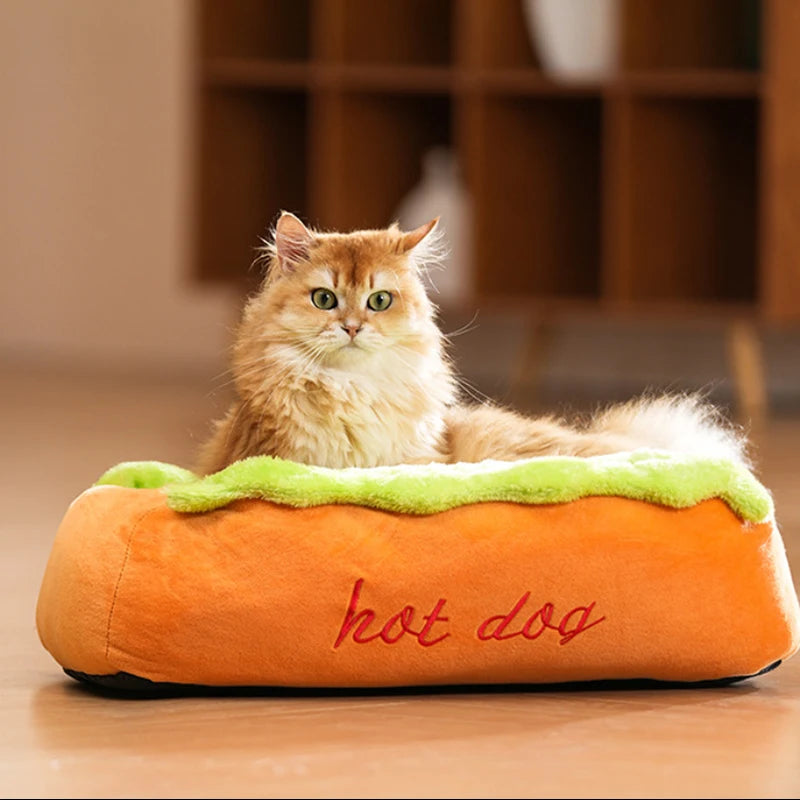 Hot Dog Shaped Pet Bed Four Seasons Usable Dog Mat Cute Puppy Sleeping Nest Soft Cat Bed Warm Comfortable Household Product