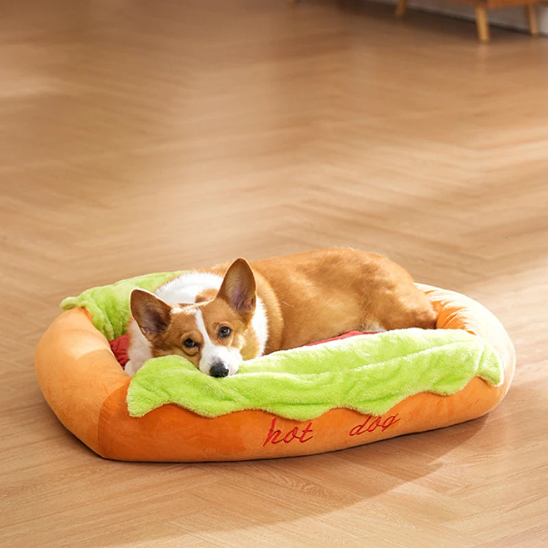 Hot Dog Shaped Pet Bed Four Seasons Usable Dog Mat Cute Puppy Sleeping Nest Soft Cat Bed Warm Comfortable Household Product