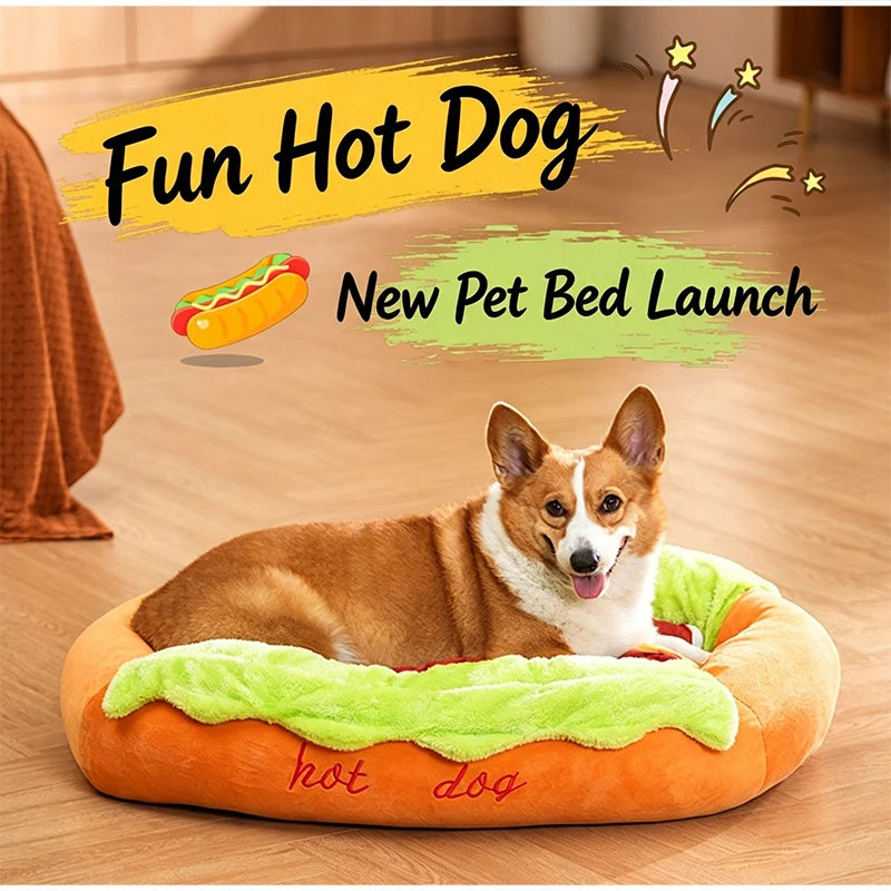Hot Dog Shaped Pet Bed Four Seasons Usable Dog Mat Cute Puppy Sleeping Nest Soft Cat Bed Warm Comfortable Household Product