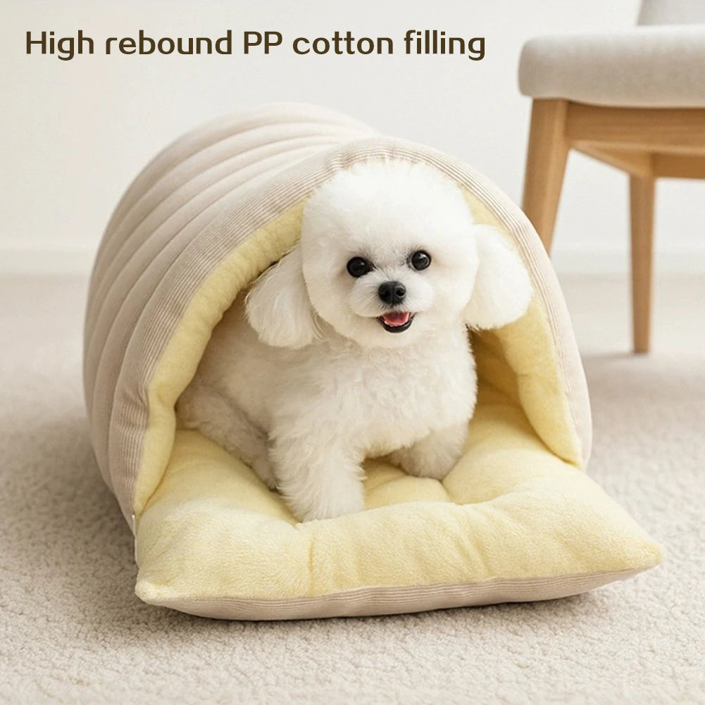 Removable Pet Bed,Pet Dog Cave Bed,Plush Thickening Fleece Warm Soft Beds For Puppy Cats Tent Sleeping Mats For Small Medium Pet