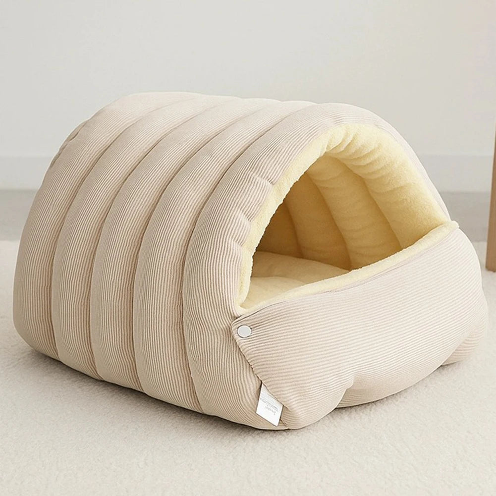 Removable Pet Bed,Pet Dog Cave Bed,Plush Thickening Fleece Warm Soft Beds For Puppy Cats Tent Sleeping Mats For Small Medium Pet