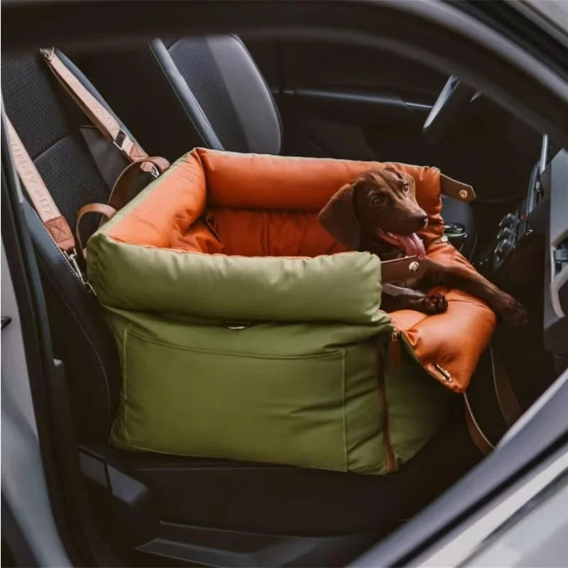 Car Pet Bed, Washable PU Leather Dog Mat, Portable Waterproof Bite-Resistant Small Dog Bed, Non-Slip Pet Car Supplies for Cats