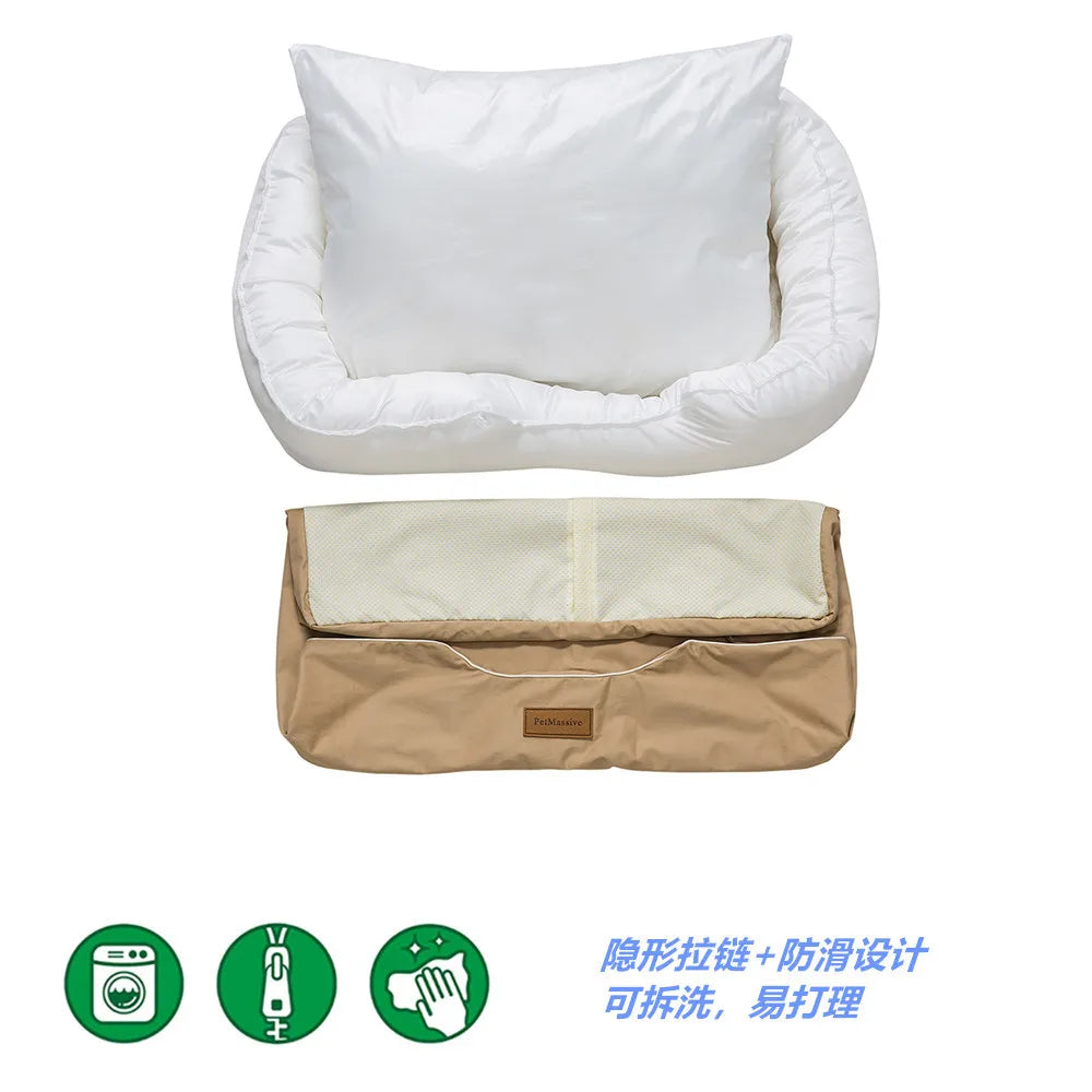 pet bed Wholesale Handmade Modern Pet Product New Top Seller Rectangle Dog Bed Removable Cat Bed House Solid Pattern Dog Calmin