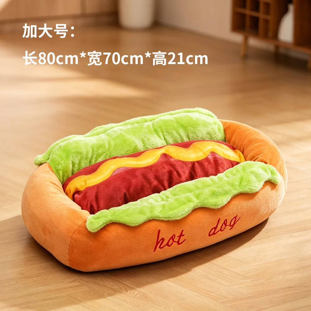 Hot Dog Shaped Pet Bed Four Seasons Usable Dog Mat Cute Puppy Sleeping Nest Soft Cat Bed Warm Comfortable Household Product