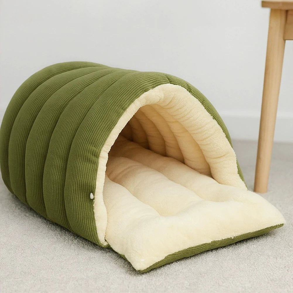 Removable Pet Bed,Pet Dog Cave Bed,Plush Thickening Fleece Warm Soft Beds For Puppy Cats Tent Sleeping Mats For Small Medium Pet